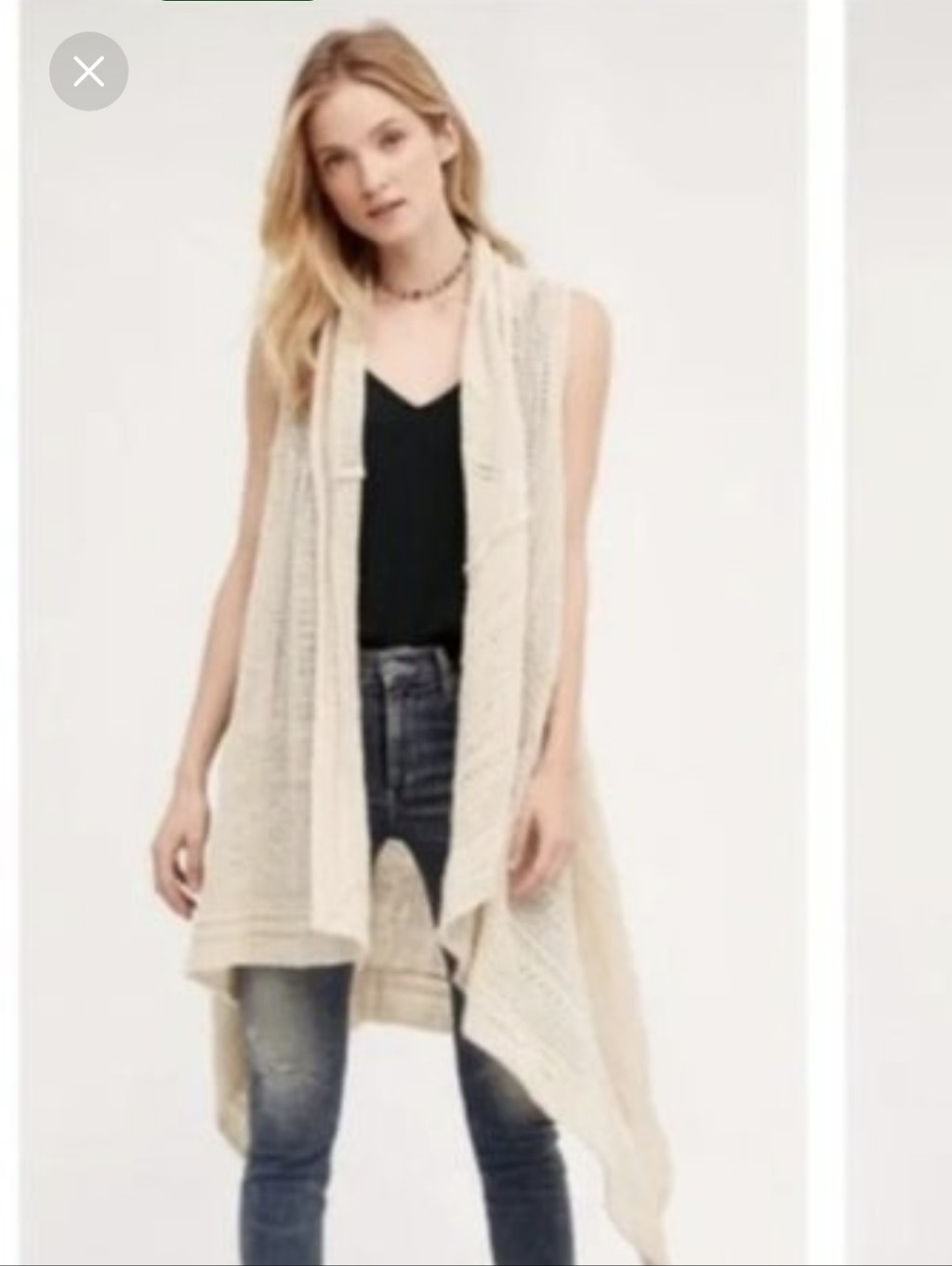 Nic + Zoe Linen Cotton Boho Long Draped Linen Duster Cardigan One Size